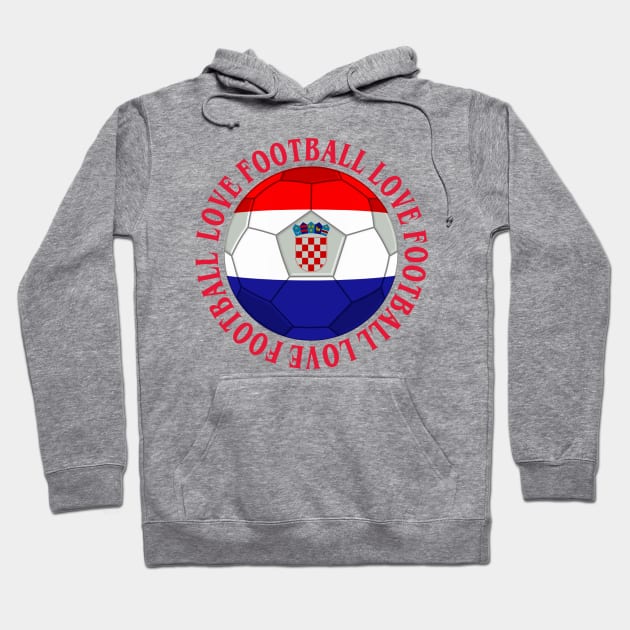 CROATIA- Croatian Tricolour Football Soccer Icon Hoodie by IceTees